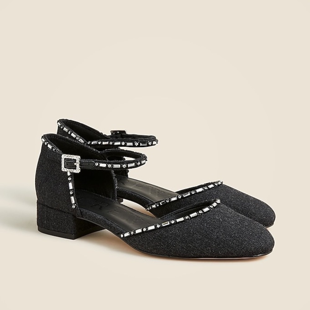 J Crew Teagan ankle-strap pumps with crystals CE819